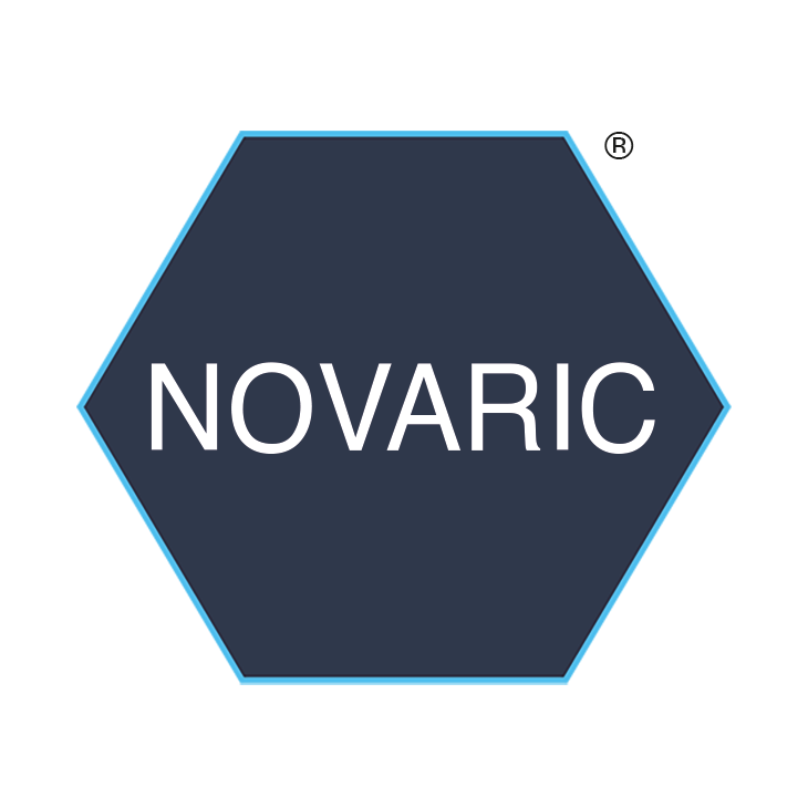 NOVARIC® master logo — on navy background